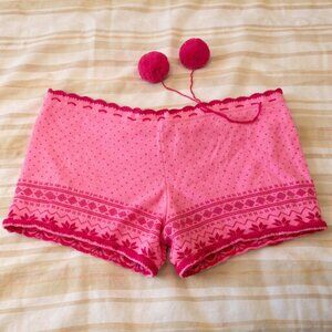 Victoria’s Secret Vintage POUT Knit Pajama Shorts with Pom-Pom Drawstring Size S